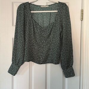 Abercrombie & Fitch Dark Green Patterned Blouse